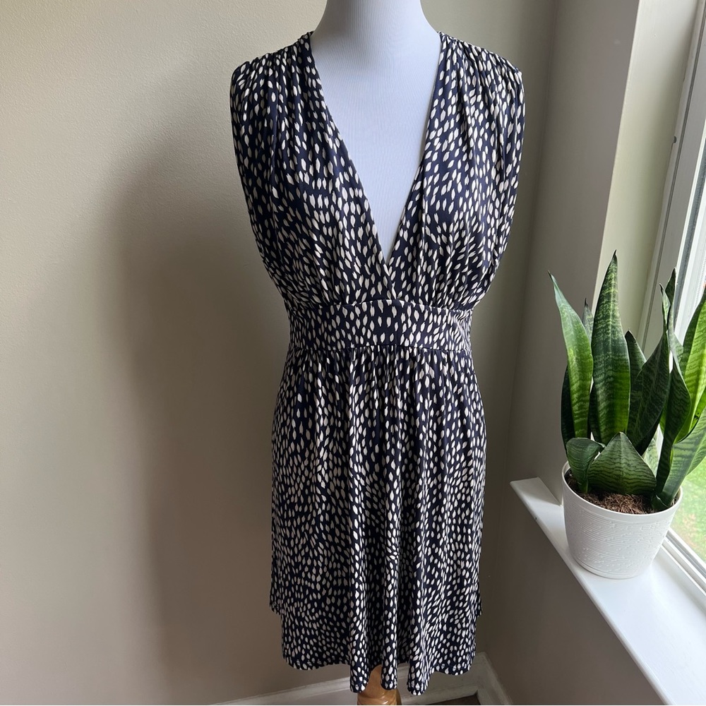 Veronica M Navy and Cream Dress - XL